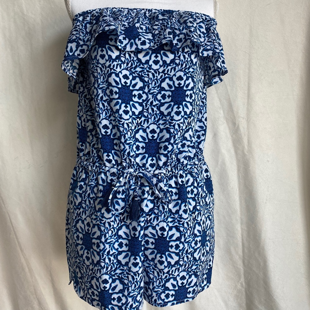 Vineyard Vines Strapless Floral Romper